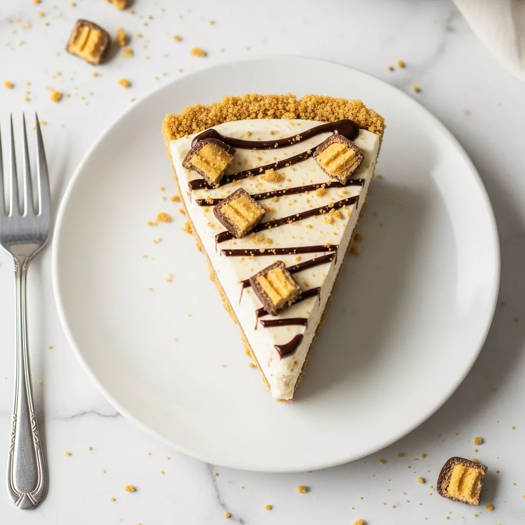 Delicious slice of Butterfinger pie recipe on a plate