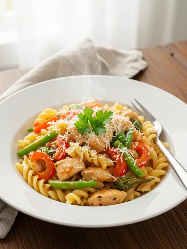Easy Chicken Pasta Primavera Recipe Ready In 30 Minutes (Web Story)