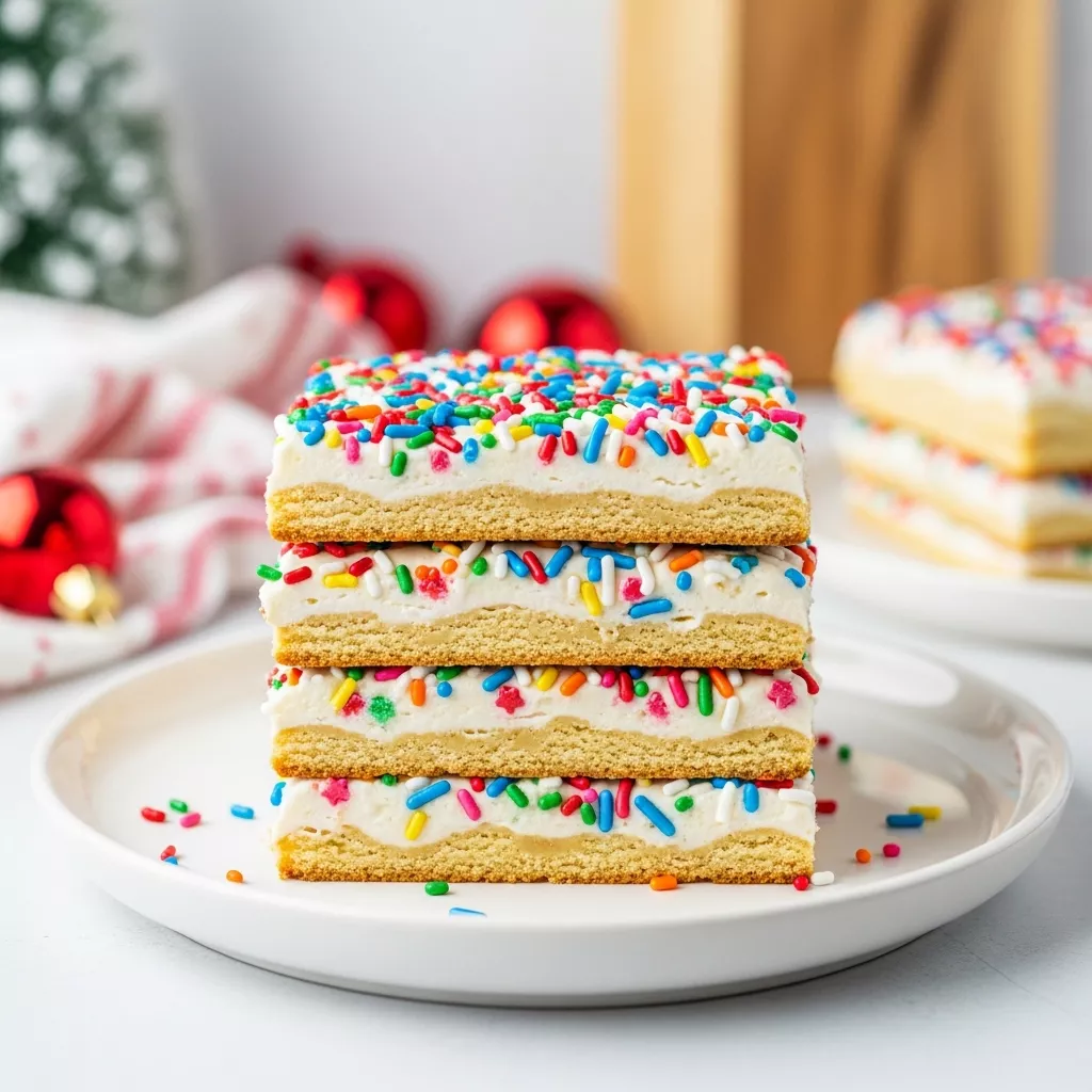 Close-up of a delicious christmas cookie lasagna