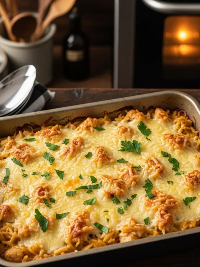 Comforting French Onion Chicken Orzo Casserole Recipe (Web Story)