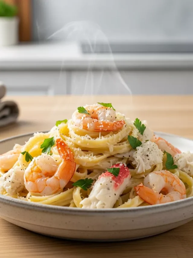 One Pot Shrimp And Crab Alfredo Ultimate One-pot Shrimp And Crab Alfredo: Creamy Seafood Perfection (Web Story)