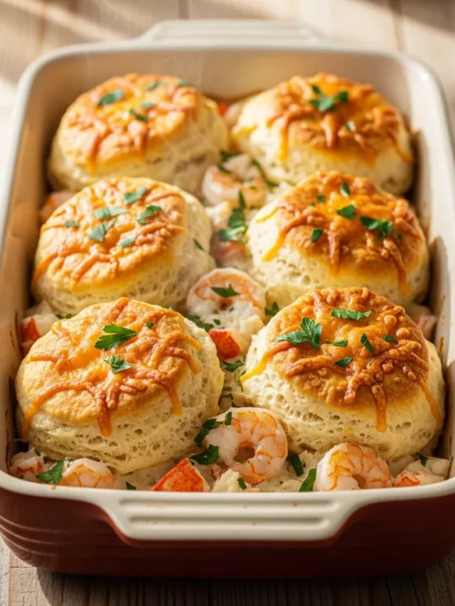 Shrimp Lobster Pot Pie Cozy Indulgence: Shrimp & Lobster Cheddar Bay Biscuit Pot Pie Perfection (Web Story)