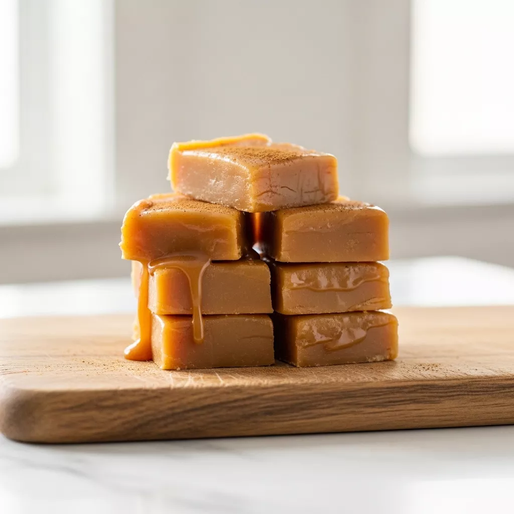 Close-up of delicious homemade fireball apple cider caramels