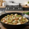 Delicious Creamy pepperoncini chicken skillet ready to serve