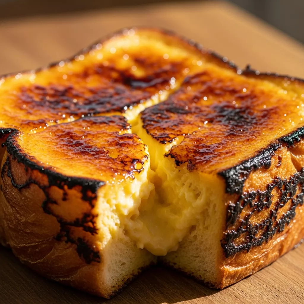 Creme brulee french toast Decadent Crème Brûlée French Toast with a caramelized sugar crust