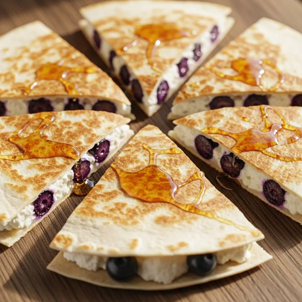 Blueberry breakfast quesadilla Berry Bliss Breakfast Quesadillas: Crispy, creamy, and bursting with blueberry flavor