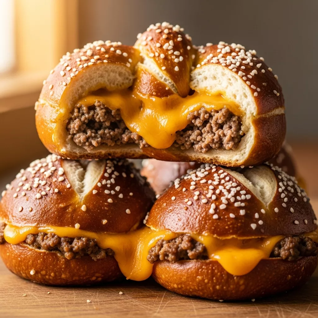 Delicious Cheeseburger Pretzel Bombs