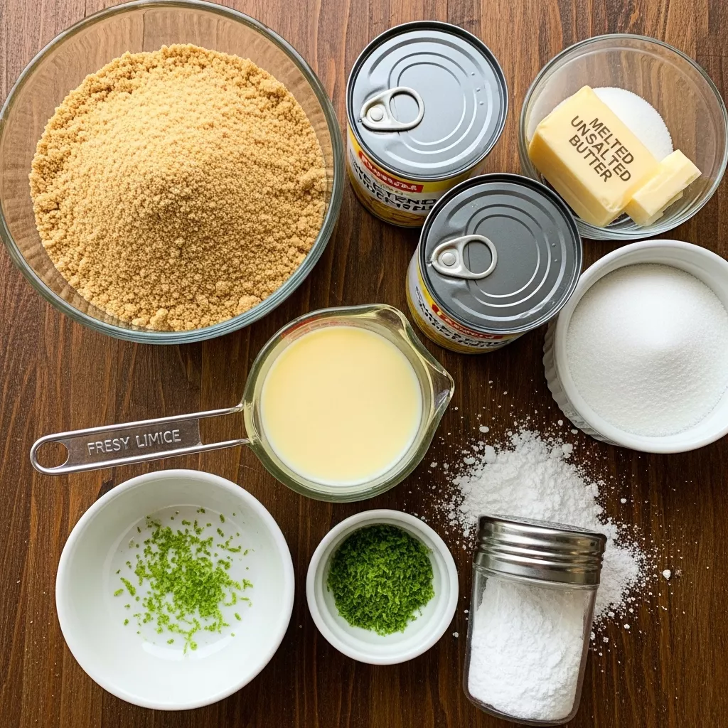 Ingredients for Irresistible Key Lime Crack Bars