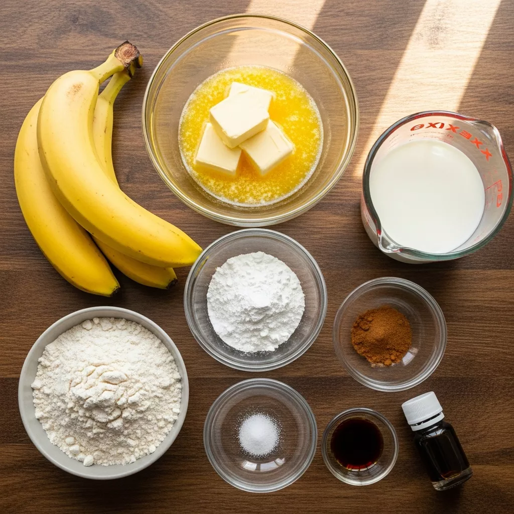 Ingredients for Cozy Southern Banana Cobbler