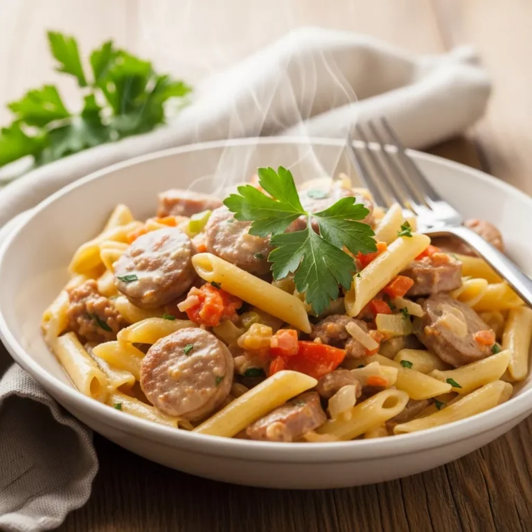 One-Pot Creamy Cajun Sausage Pasta served in a bowl