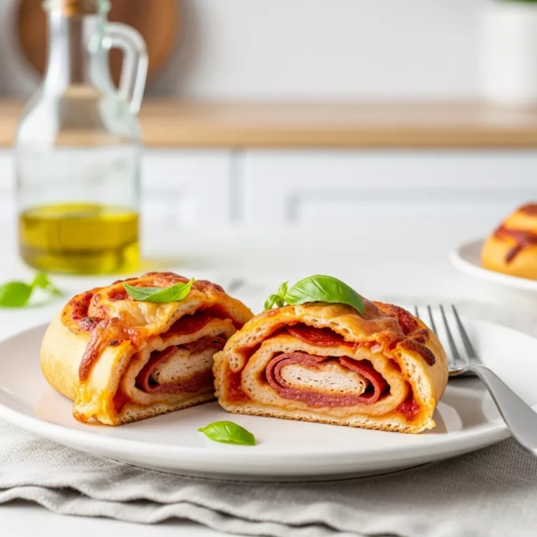 high protein pizza rolls Close-up of a high protein turkey turkey turkey turkey pepperoni pizza roll showing the layers of filling