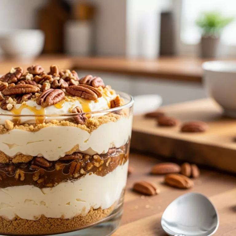Pecan Pie Cheesecake Trifle close-up