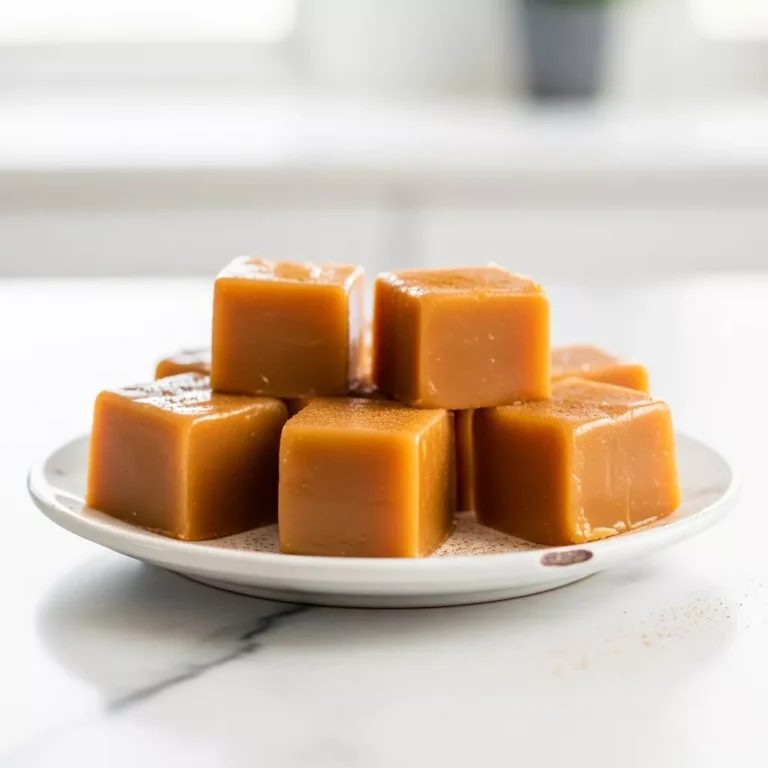 Fireball Apple Cider Caramels on a plate