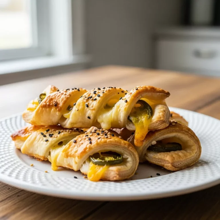 Homemade jalapeño popper twists, side view