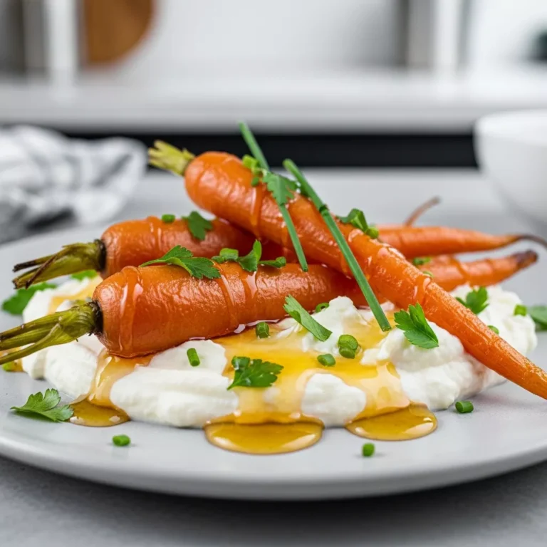 roasted carrots recipe Roasted Carrots with Whipped Ricotta and Hot Honey close up