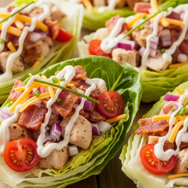 Chicken Turkey Turkey turkey bacon Ranch Lettuce Boats Recipe Card