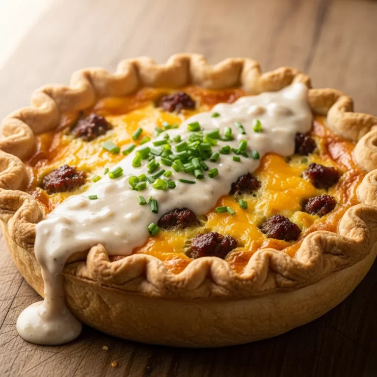Recipe Card for Quiche with Sausage Gravy