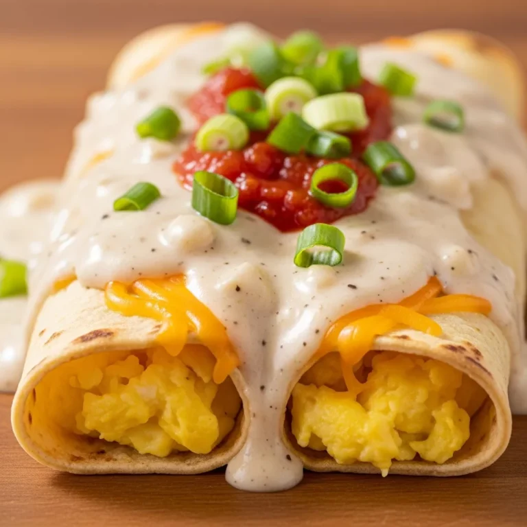 Recipe Card: Cozy Instant Pot Country Gravy Breakfast Enchiladas Perfect for anyone who loves country gravy enchiladas!