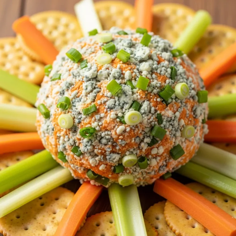 Ultimate Buffalo Chicken Cheese Ball recipe card