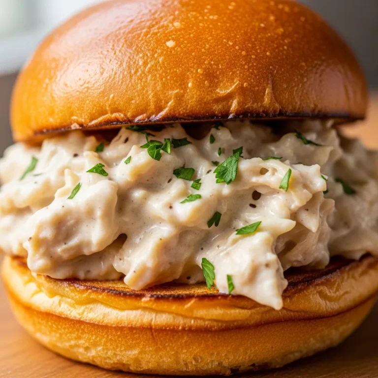 Creamy Chicken Alfredo Sloppy Joes recipe card
