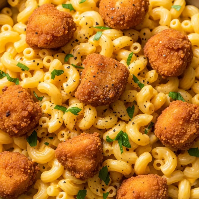 Creamy Honey Pepper Chicken Mac and Cheese Recipe Card