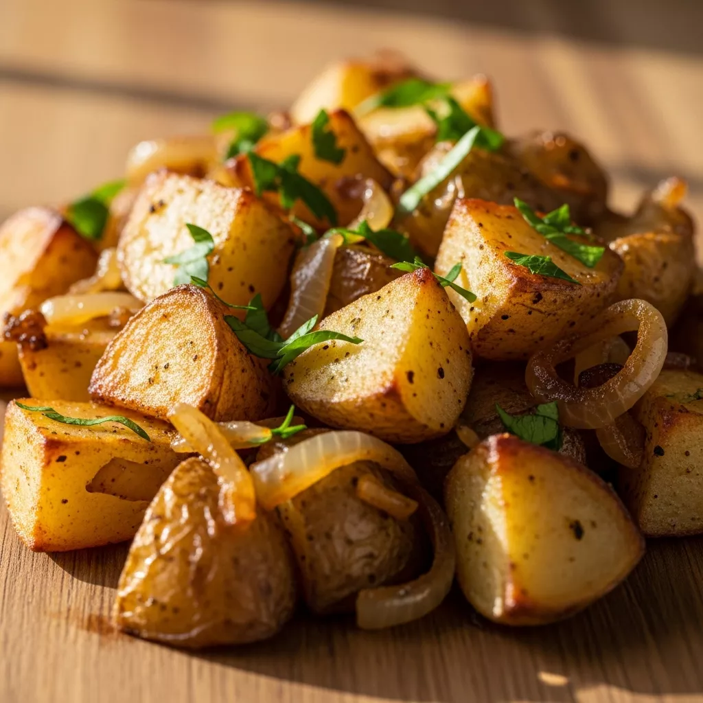Savory Slow Cooker Onion Potatoes