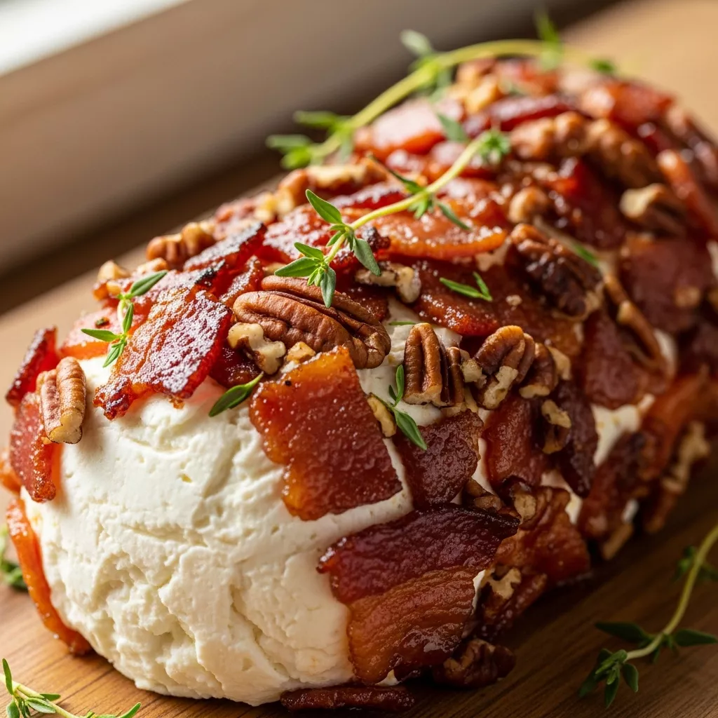 Million Dollar Turkey Turkey turkey turkey bacon Goat Cheese Log close up