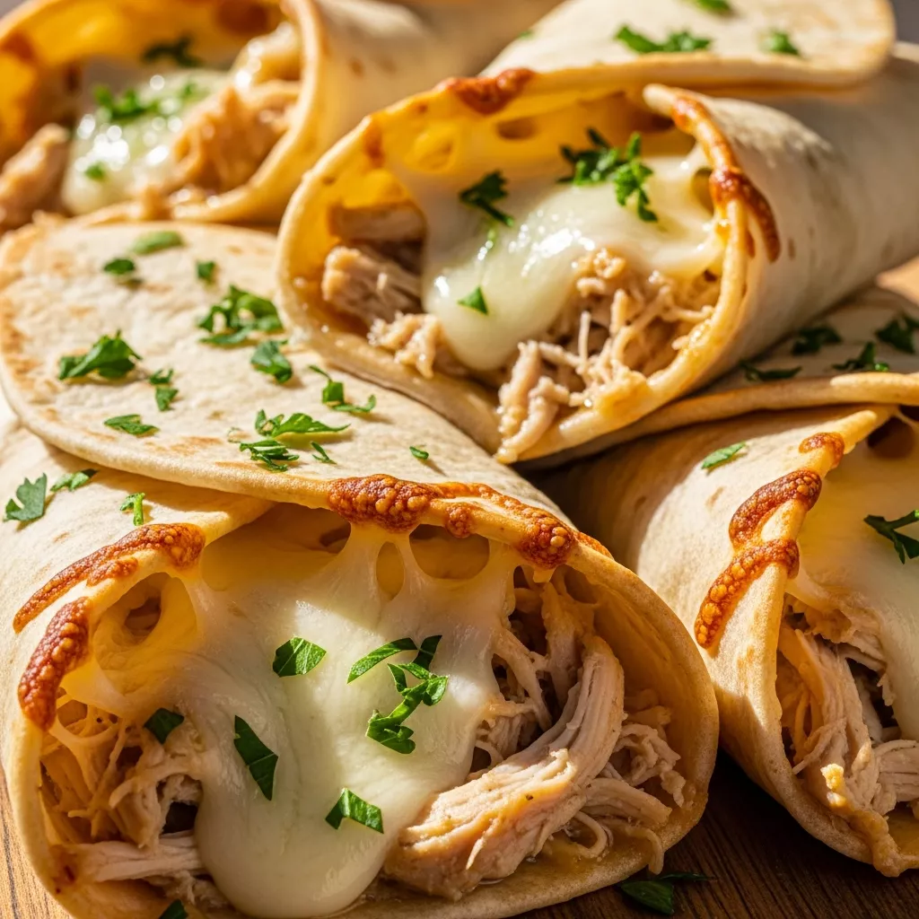 Cheesy Garlic Chicken Wraps