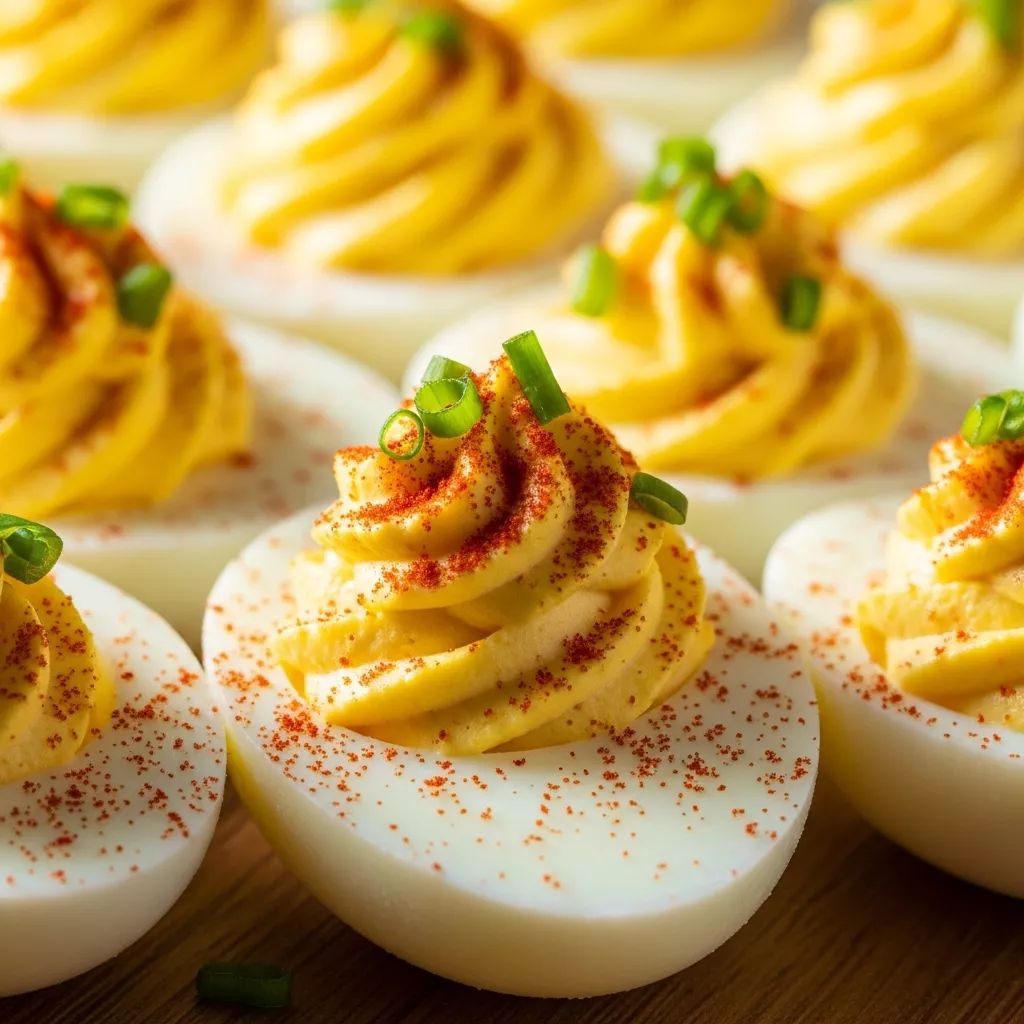 Holiday Turkey Ham Deviled Eggs