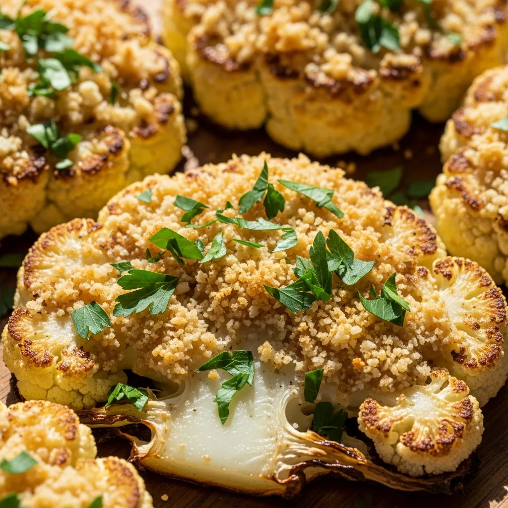 Crispy Parmesan Cauliflower Steaks