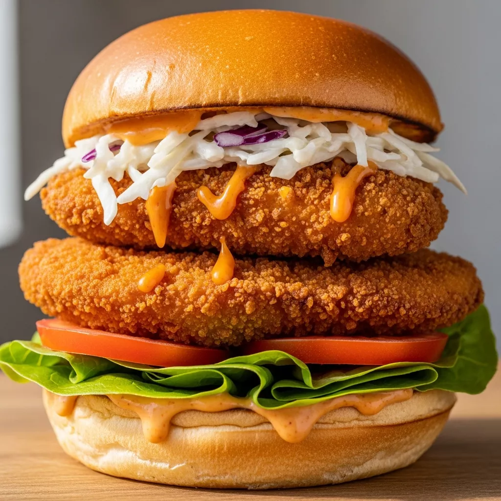 Ultimate Crispy Fried Chicken Burger