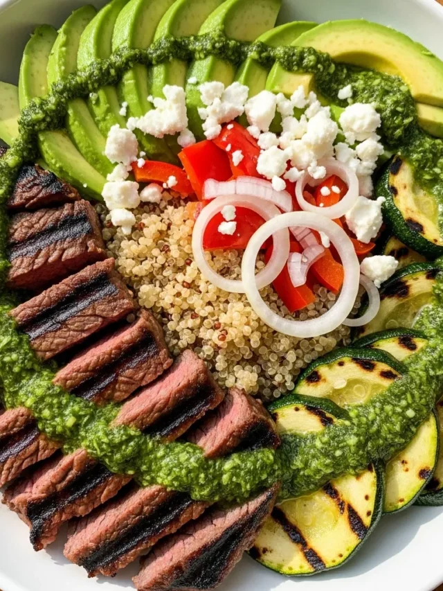 Ultimate Grilled Steak Bowl With Zucchini And Chimichurri (Web Story)