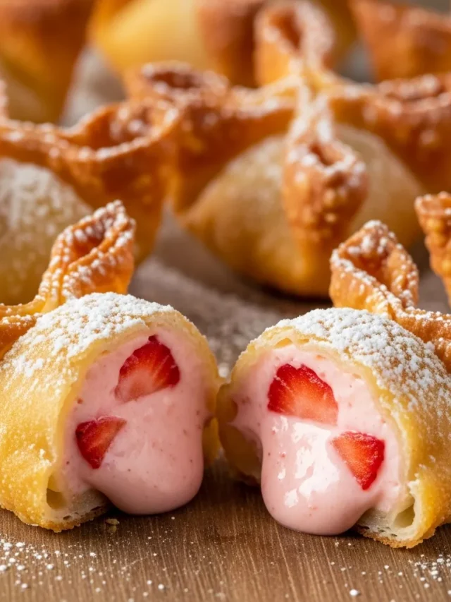 Amazing Crispy Deep Fried Strawberry Cheesecake Wontons (Web Story)