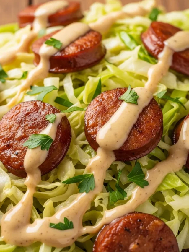 Comforting Keto Cajun Sausage Cabbage Alfredo Recipe (Web Story)