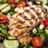 Zesty Lemon Herb Grilled Chicken Salad close up