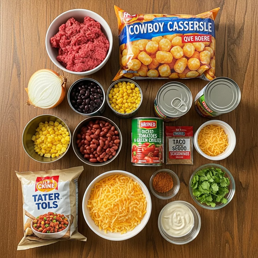 Ingredients for Easy Cowboy Casserole: Comfort Food for Busy Nights