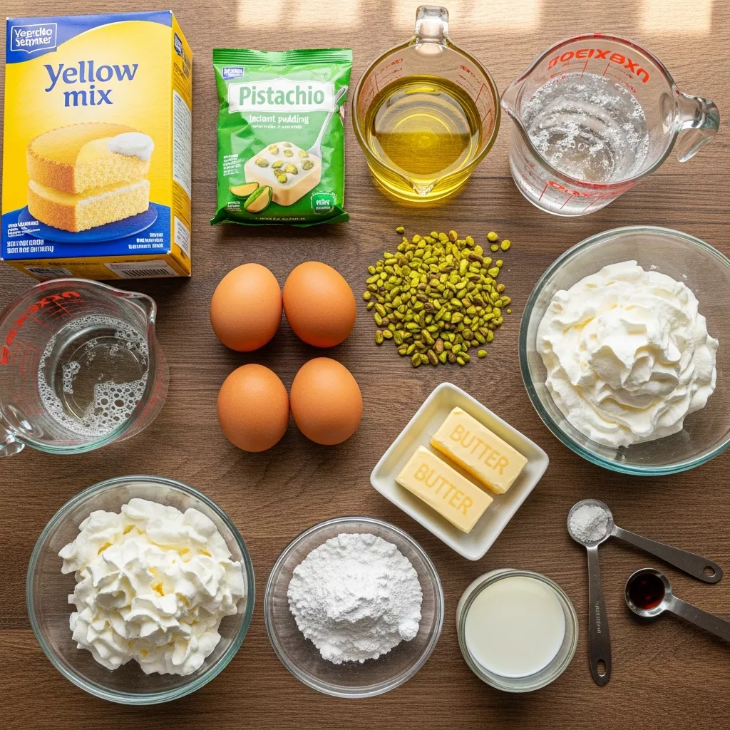 Ingredients for Pistachio Dream Cake (Watergate Cake)