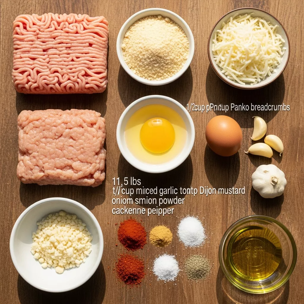 Ingredients for Amazing Crispy Ground Chicken Burgers