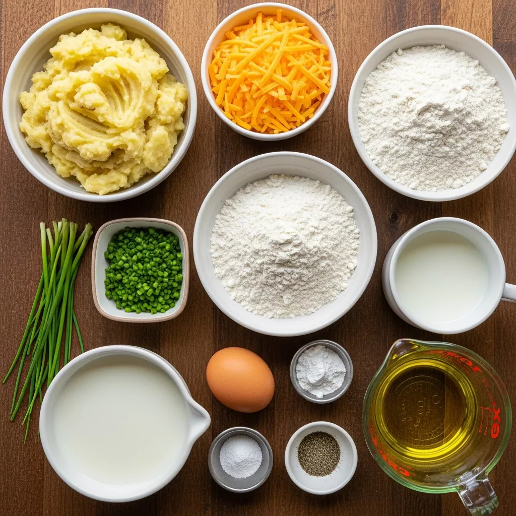 Ingredients for Savory Potato Cheese Pancakes