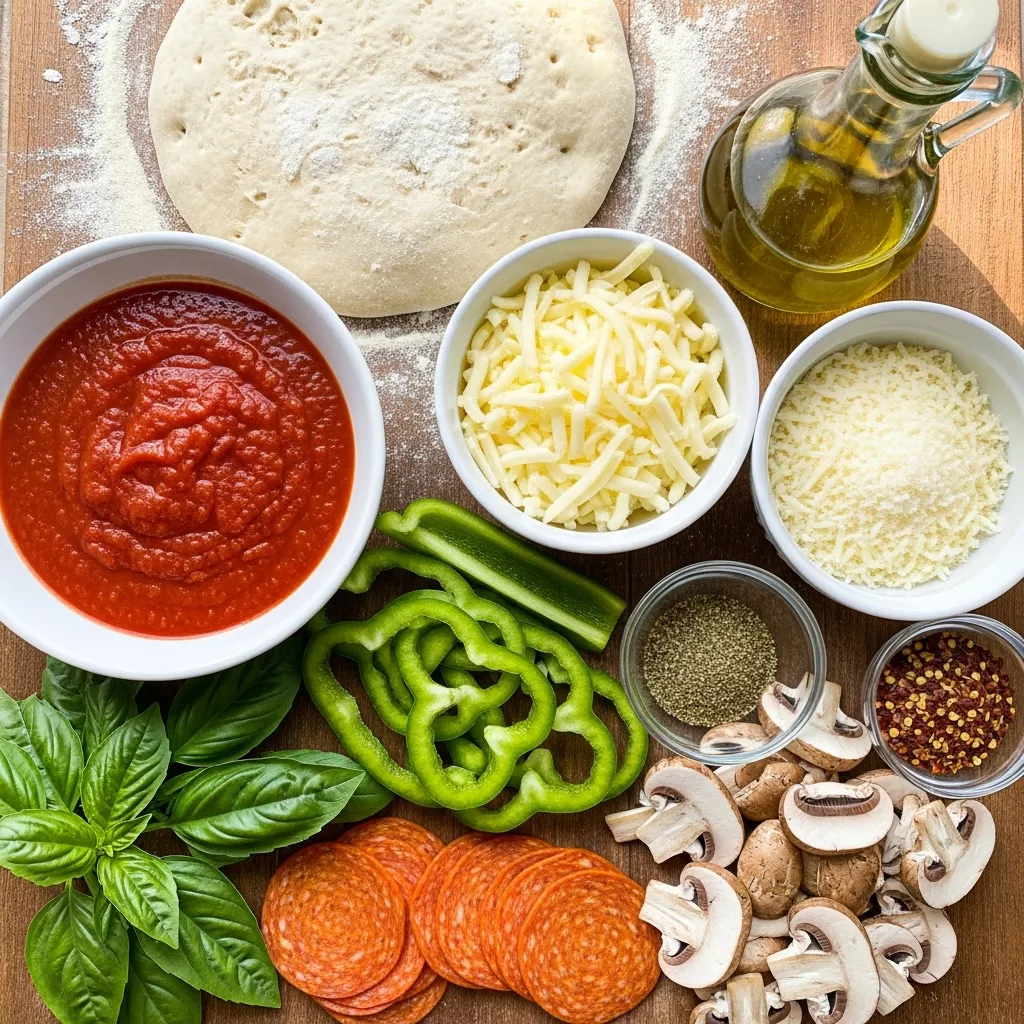 Ingredients for Ultimate Cast Iron Skillet Pizza