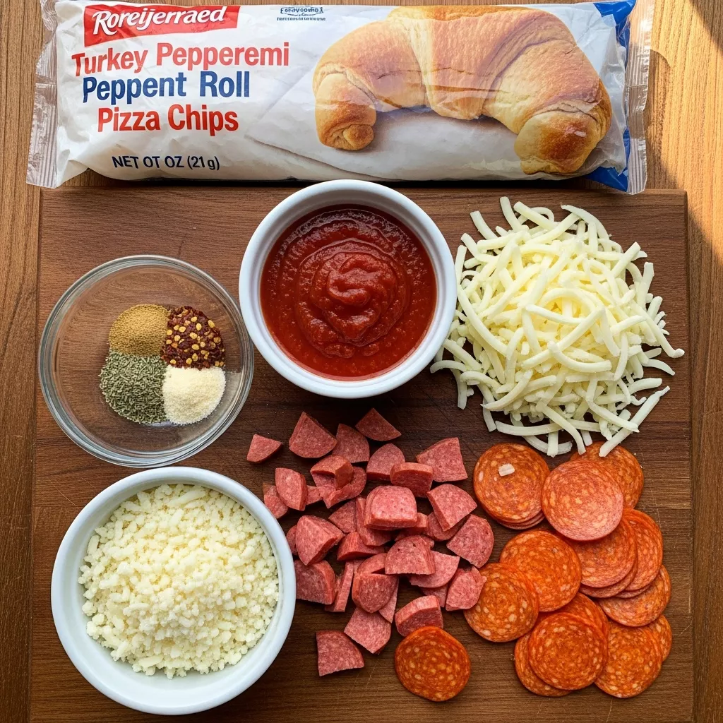 Ingredients for Savory Turkey pepperoni Pizza Chips