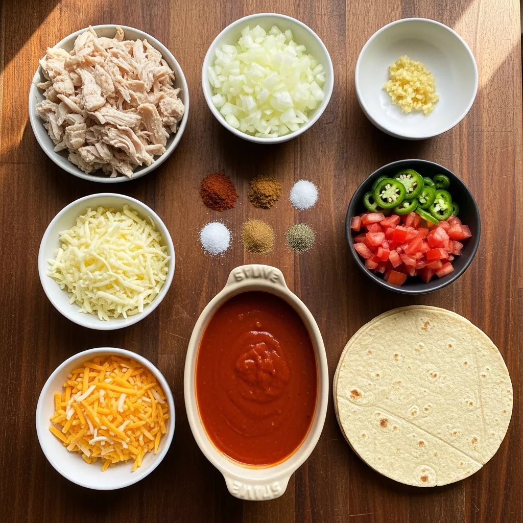 Ingredients for Cheesy Chicken Enchiladas