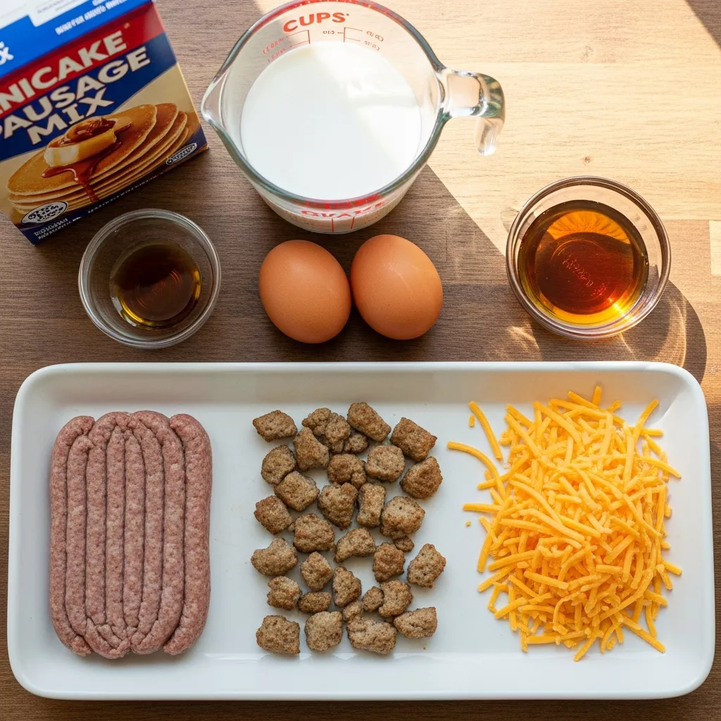 Ingredients for Cozy Pancake Sausage Casserole