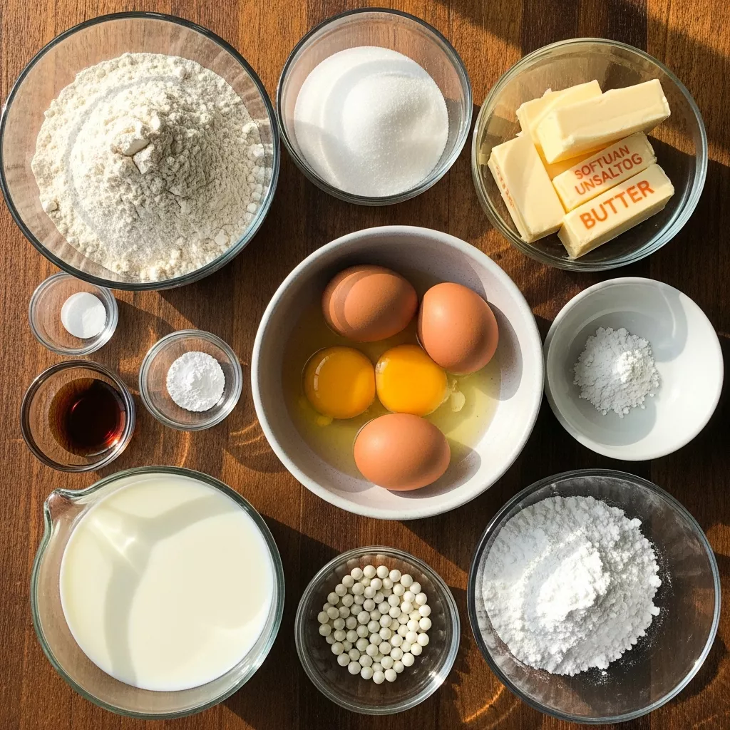 Ingredients for Elegant White Wedding Cupcakes