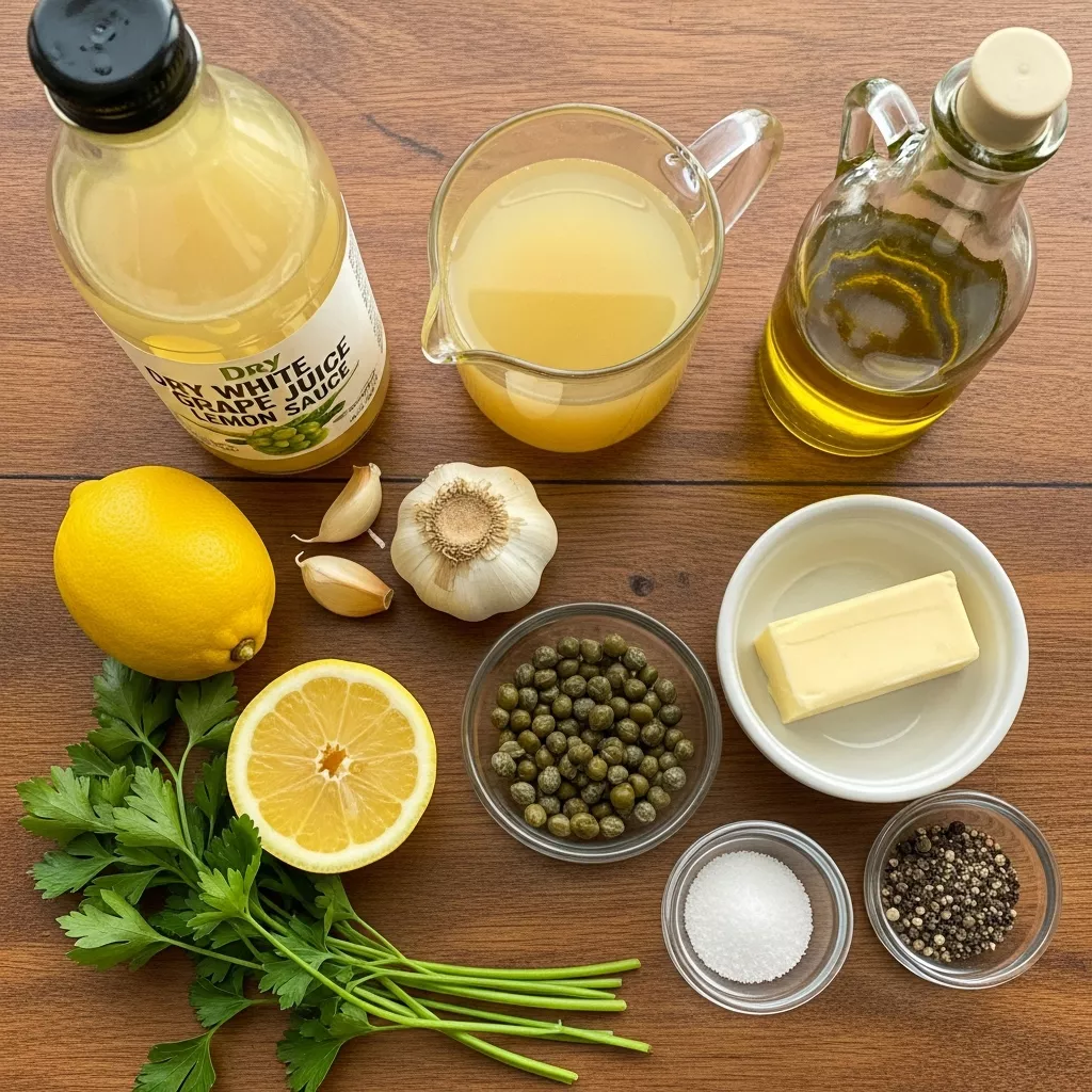Ingredients for Zesty White grape juice Lemon Caper Sauce in 10 Minutes