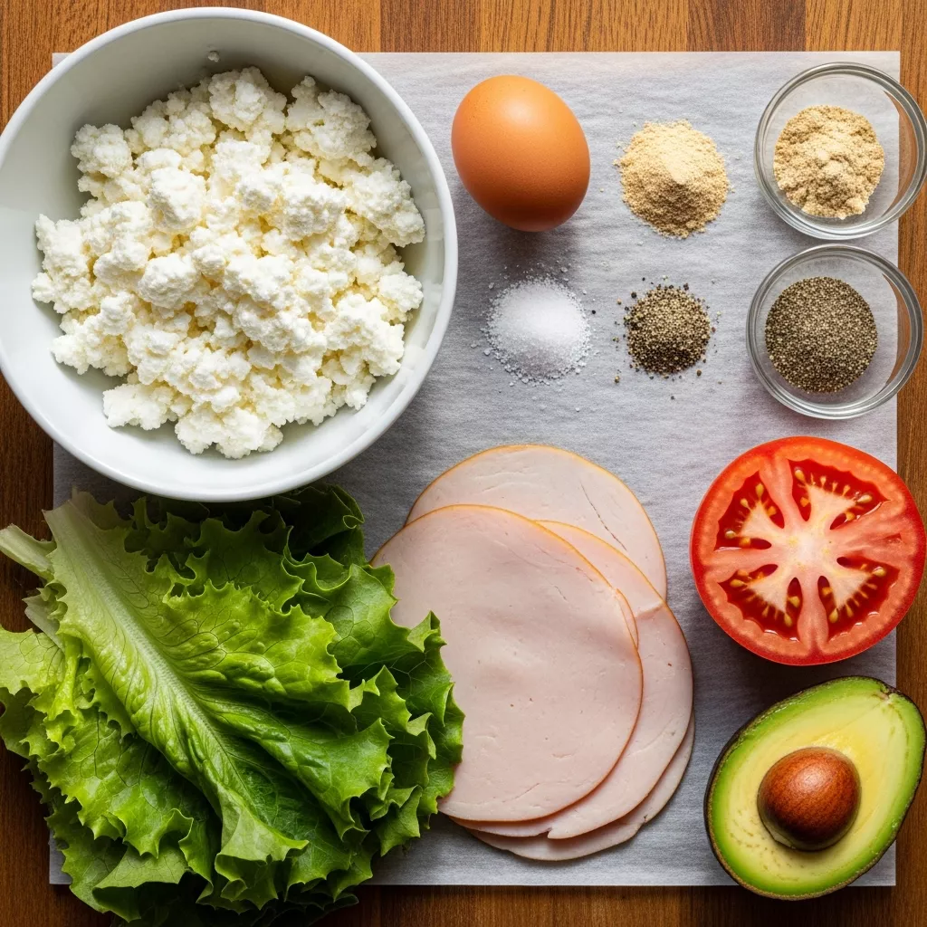 Ingredients for High-Protein Cottage Cheese Wraps