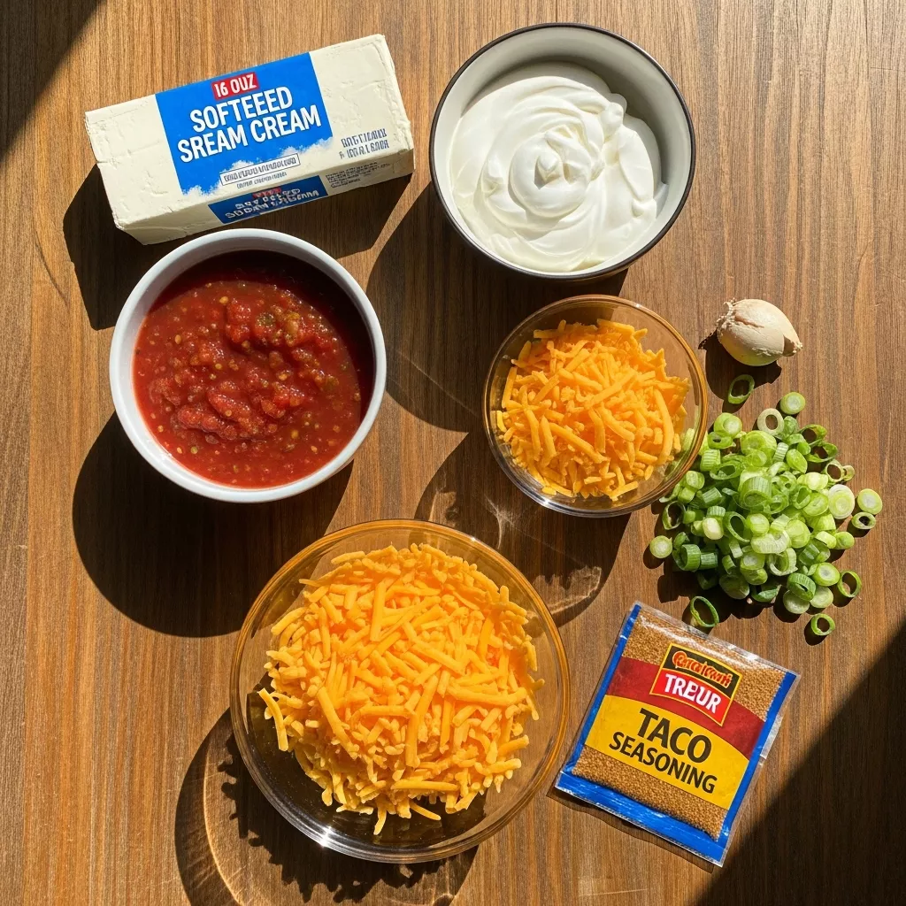 Ingredients for Easy Texas Trash Dip