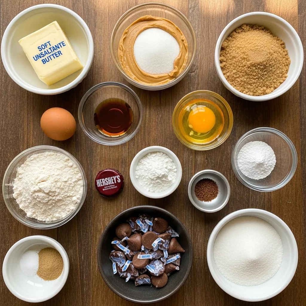 Ingredients for Perfect Peanut Butter Blossoms