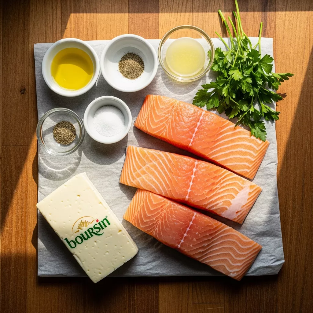 Ingredients for Creamy Baked Boursin Salmon