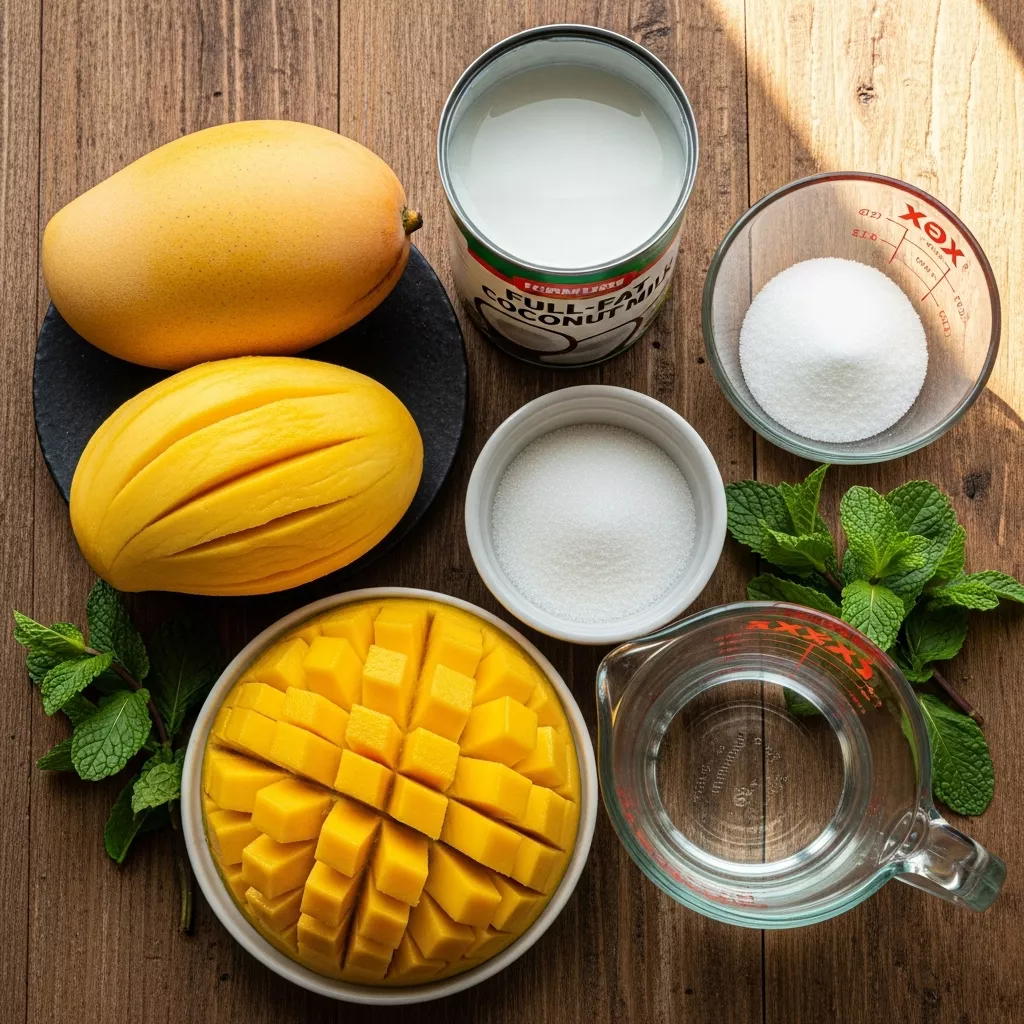 Ingredients for Easy Simple Mango Pudding